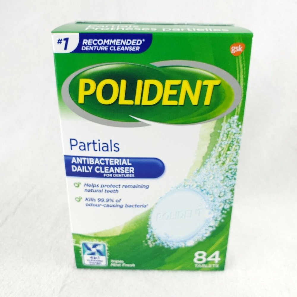 84 Tabs Polident for Partials Daily Cleanser Triple Mint Fresh Expiration 2024